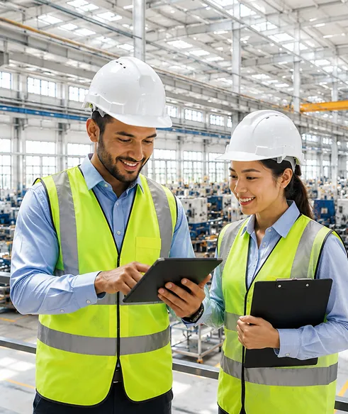 Engineers coordinating infrastructure delivery at NTB Industrial Park